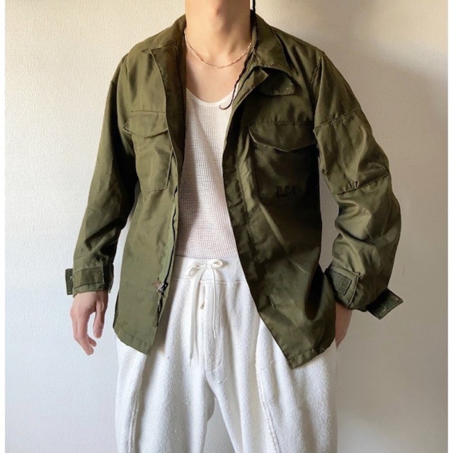 MILITARY - vintage 米軍 USN ロゴ ステンシル入り 変型 ヘリクルー