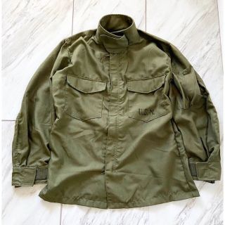 ミリタリー(MILITARY)のvintage 米軍 USN ロゴ ステンシル入り 変型 ヘリクルージャケット(ミリタリージャケット)