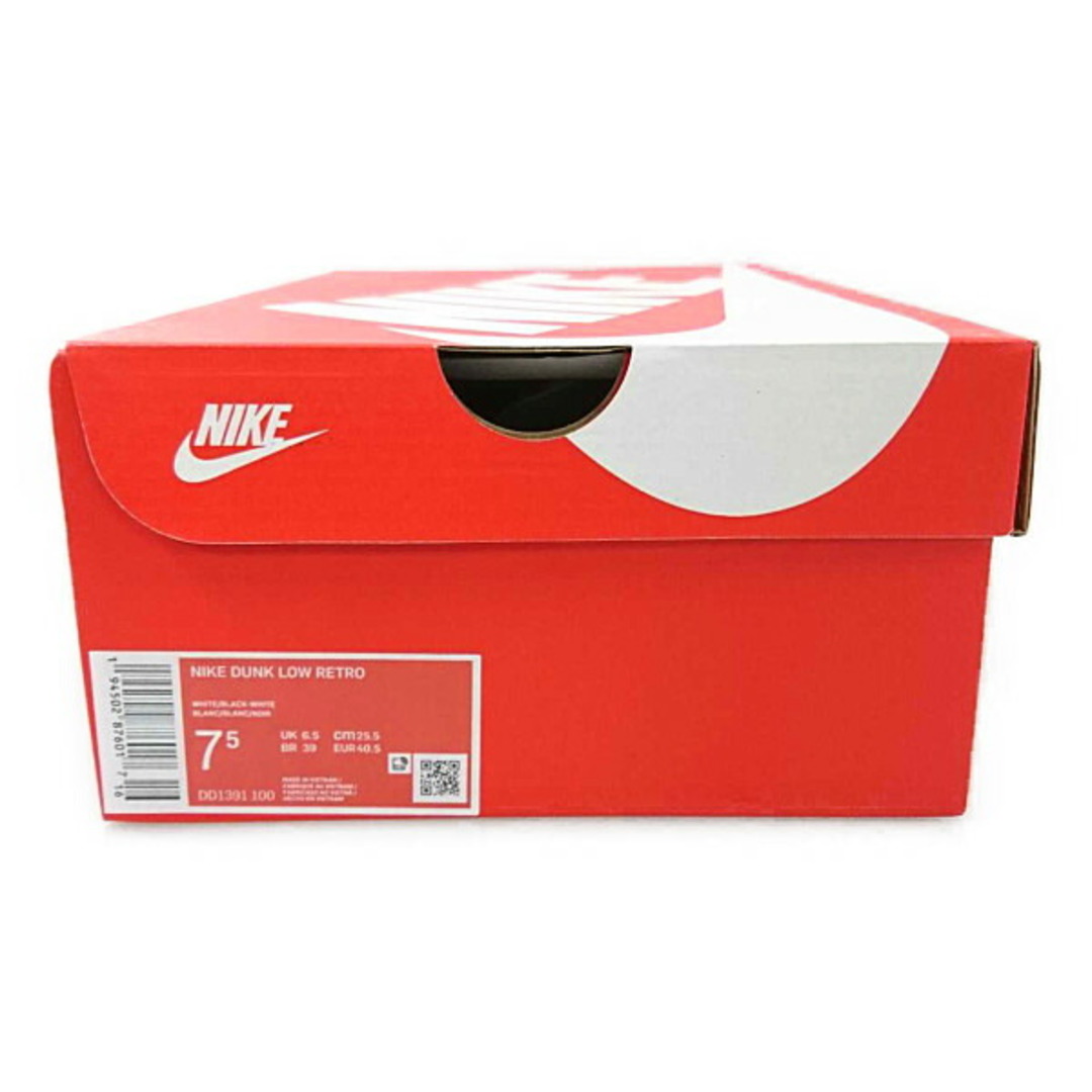 NIKE(ナイキ)のNIKE ナイキ 品番 DD1391-100 DUNK LOW RETRO パンダ シューズ 白×黒 サイズUS7.5=25.5cm 正規品 / 29530 メンズの靴/シューズ(スニーカー)の商品写真