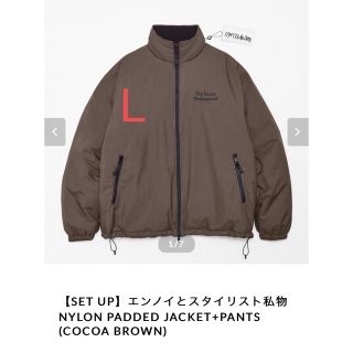 ワンエルディーケーセレクト(1LDK SELECT)のennoy NYLON PADDED JACKET+PANTS Lサイズ(ナイロンジャケット)