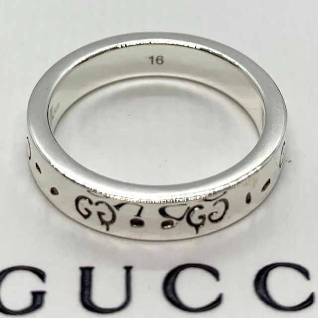 Gucci(グッチ)の335 極美品 グッチ ゴーストリング スリム 刻印 16 日本サイズ 15 レディースのアクセサリー(リング(指輪))の商品写真