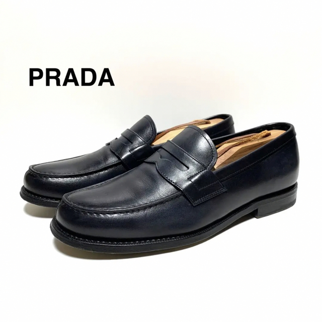 ☆良品 プラダ PRADA レザー コインローファー シューズ イタリア製 革靴