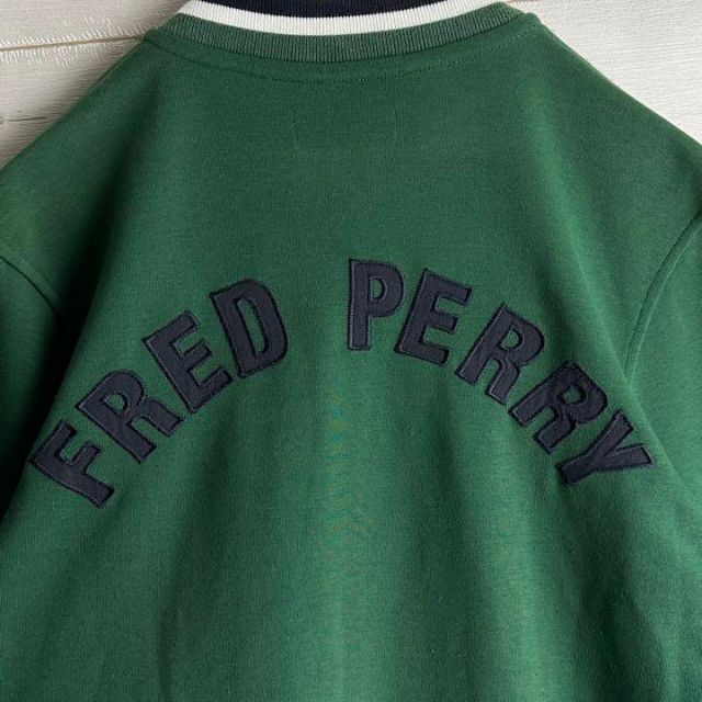 フレッドペリー FredPerry 長袖 ロゴ刺繍 シャツ 深緑 美品 希少品