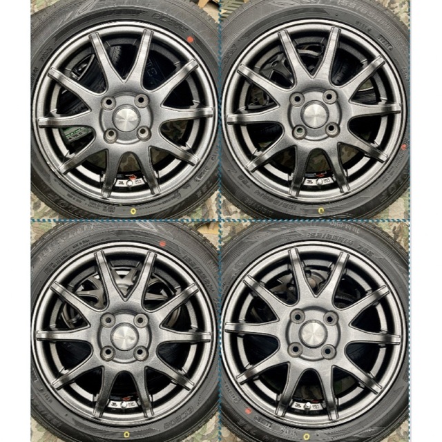 専用」③155/65R14 新品ダンロップタイヤ4本とホイールとナット付き