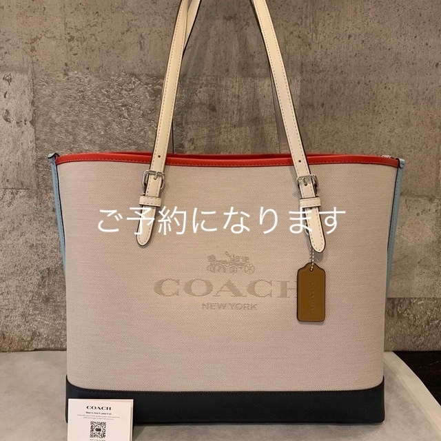 COACH(コーチ)の【美品・人気商品】コーチ   キャンバス×レザー　モリー トート カラーブロック レディースのバッグ(トートバッグ)の商品写真