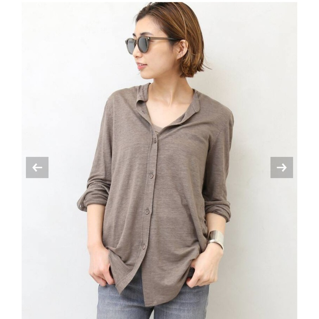 Deuxieme Classe J-LINEN シャツ　カーキトップス