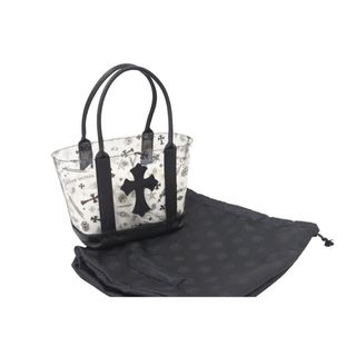 CHROME HEARTS クロムハーツ TOTE MINI VINYL セメタリークロスパッチ付き レザー ビニールミニバッグ ブラック クリア