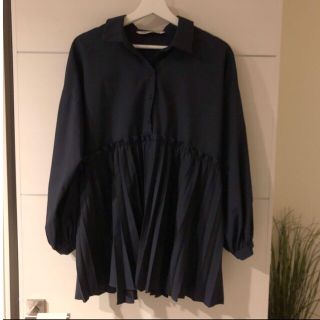 ザラ(ZARA)のZARA  プリーツシャツ ブラウス チュニック(シャツ/ブラウス(長袖/七分))