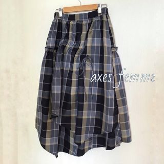 アクシーズファム(axes femme)のaxes femme マドラスチェック柄スカート Mサイズ / USED(ロングスカート)