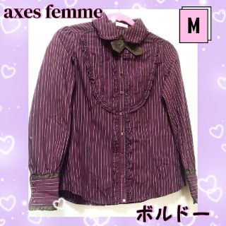 アクシーズファム(axes femme)のアクシーズファム　クラシカル　ロリータ　ブラウス　ストライプ　タイ付き　襟シャツ(シャツ/ブラウス(長袖/七分))