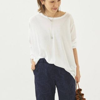 プラージュ(Plage)のPlage super right-long Tシャツ　ホワイト(Tシャツ(長袖/七分))