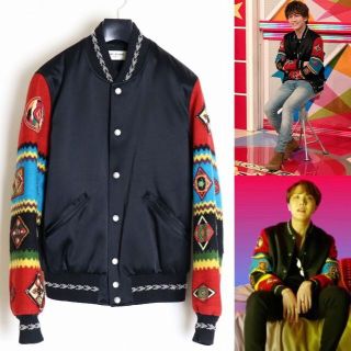 サンローランパリ18SSバーシティジャケット44テディ スカジャン