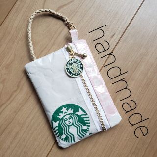 スターバックスコーヒー(Starbucks Coffee)のハンドメイド 紙袋リメイクポーチ スターバックス キーポーチ 小物ポーチ スタバ(ポーチ)