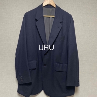 ウル(URU)の定価約9万！GARDEN別注【URU】オーバージャケット サイズフリー ネイビー(テーラードジャケット)