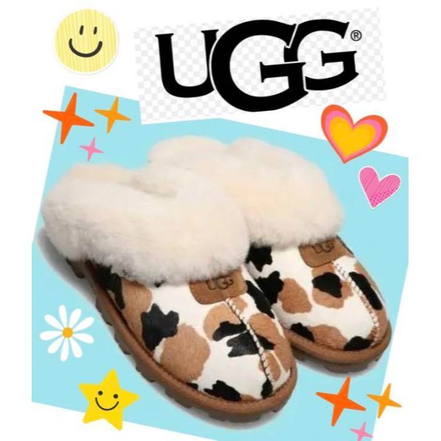UGG(アグ)の超激レア✨新品✨22cm✨UGG✨コケット✨COQUETTE✨Cow print レディースの靴/シューズ(サンダル)の商品写真