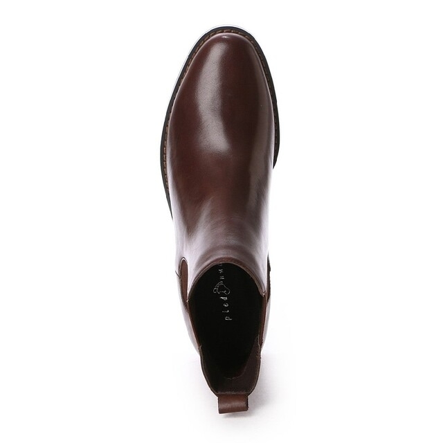 PIEDI NUDI(ピエディヌーディ)の新品未使用 ピエディヌーディ 本革／プレーンサイドゴアブーツ（ダークブラウン） レディースの靴/シューズ(ブーツ)の商品写真