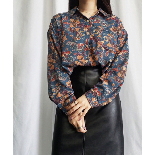 柄シャツ 古着 レトロ 花柄シャツ 新品未使用の通販 by harlu's shop