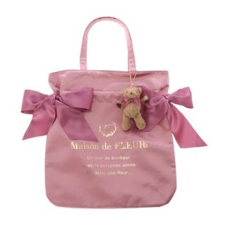 メゾンドフルール(Maison de FLEUR)のメゾンドフルール♡ ベアチャーム付きダブルリボントート(トートバッグ)