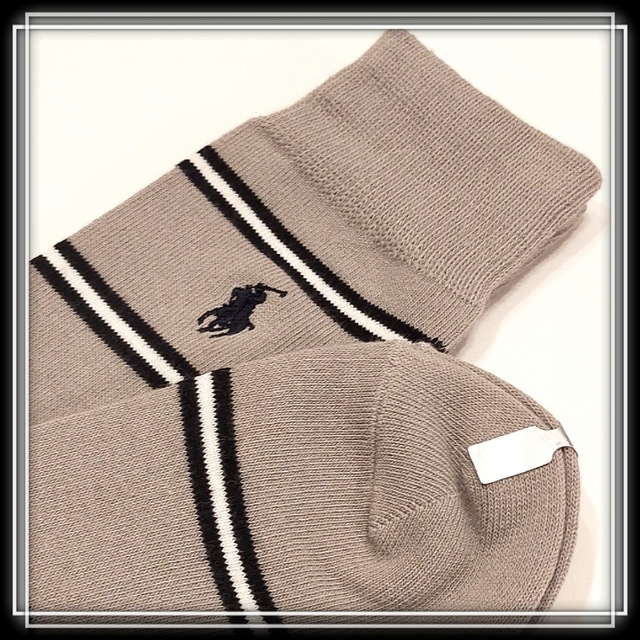 POLO RALPH LAUREN(ポロラルフローレン)のセール/訳有り/新品［ポロラルフローレン］メンズソックス　ポニー/ボーダー メンズのレッグウェア(ソックス)の商品写真