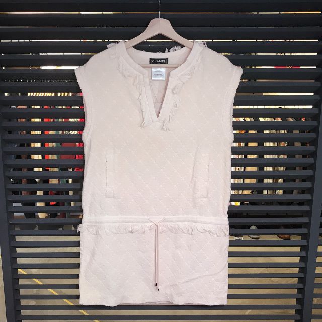 CHANEL - 未使用 シャネル パイル地 ノースリーブ チュニック トップス 40 Mサイズ