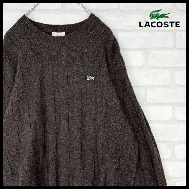 【超美品】ラコステ　ワンポイント刺繍　ニット　LACOSTE