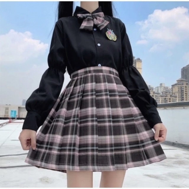 地雷系 チェック 制服 スカート セット なんちゃって制服 コスプレの ...