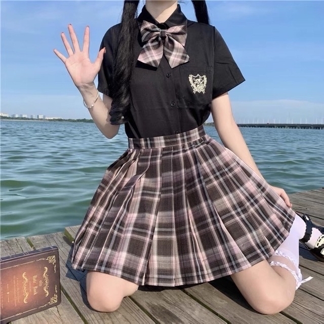 地雷系　チェック　制服　スカート セット　なんちゃって制服 コスプレ