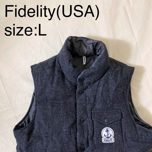 FIDELITY(フェデリティー)のFidelity(USA)ウール/ナイロンリバーシブルダウンベスト　HBT メンズのジャケット/アウター(ダウンベスト)の商品写真
