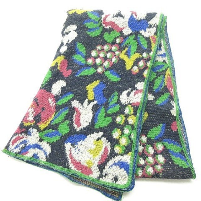 黒 桜古典 ミッソーニ MISSONI 花柄ジャガード マフラー ストール