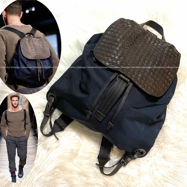 注目ショップ・ブランドのギフト Bottega Veneta 紺茶 バックパック