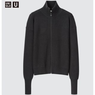 ユニクロ(UNIQLO)のユニクロU メリノブレンド フルジップセーター XXL ブラック(ニット/セーター)