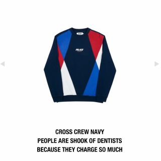 パレス(PALACE)のPALACE CROSS CREW NAVY 18ss Mサイズ(スウェット)