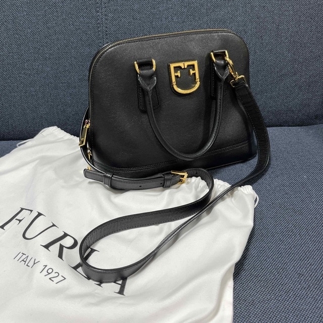 【美品】　FURLA ハンドバッグ　2way レザー　薄いピンク