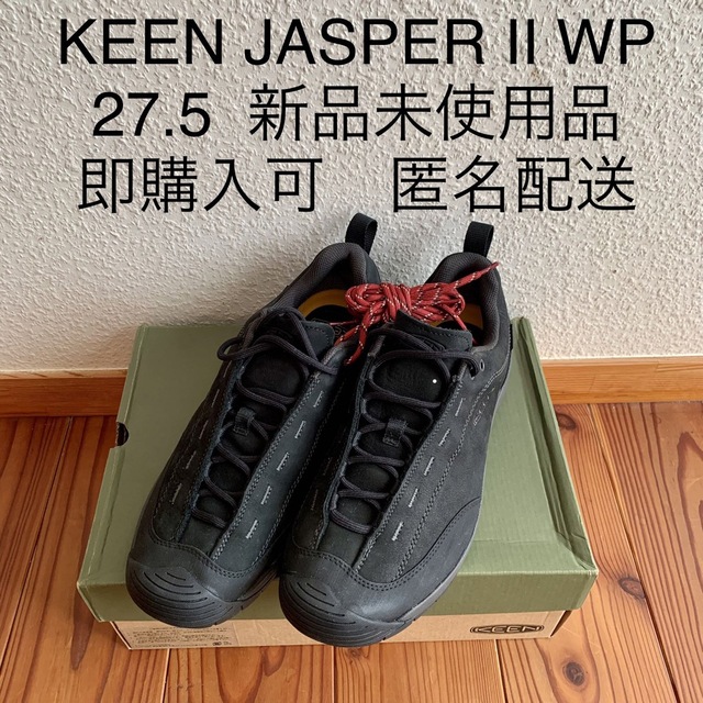 KEEN(キーン)のキーン　ジャスパー  ウォータープルーフ　黒　27.5 キャンプ　本革スニーカー メンズの靴/シューズ(スニーカー)の商品写真