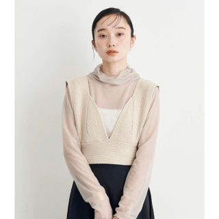 アースミュージックアンドエコロジー(earth music & ecology)の【新品】クロップドニットビスチェ(ベスト/ジレ)