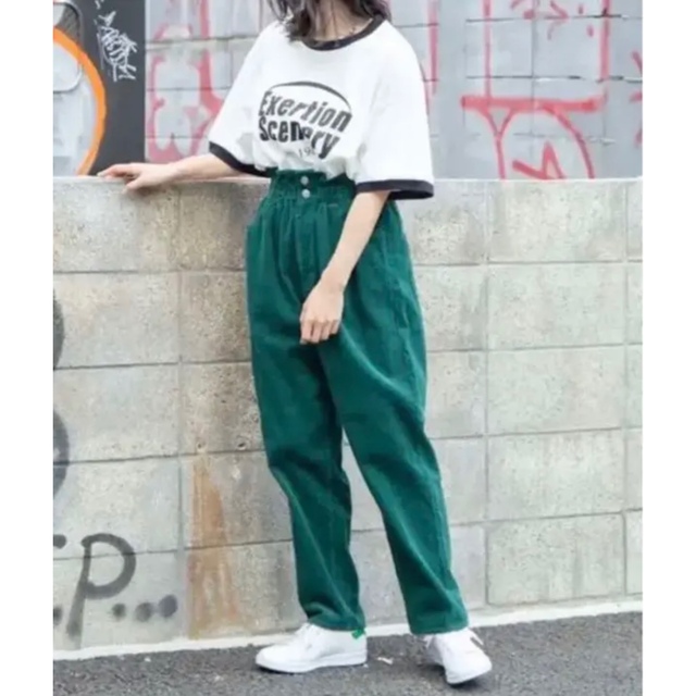 WEGO - 完売 WEGO ウィゴー コーデュロイ マムパンツ グリーン S 新品