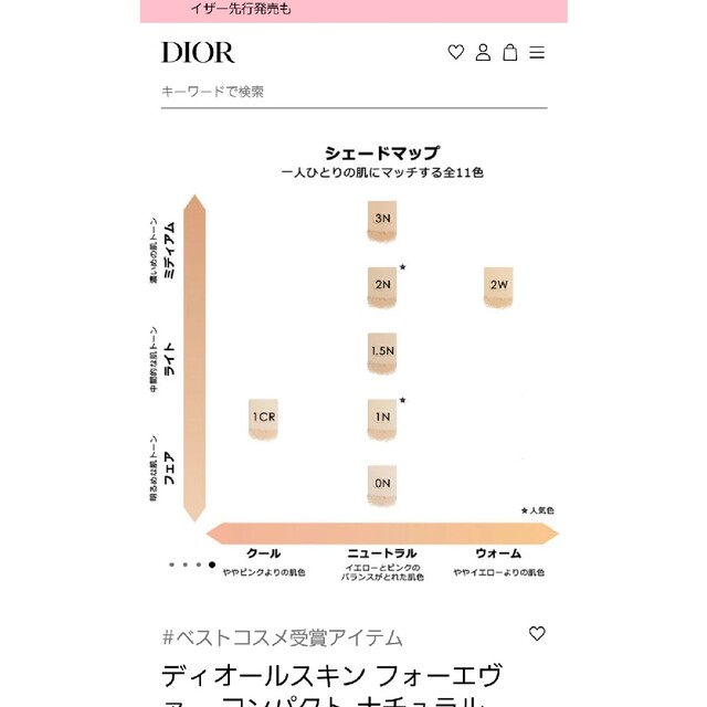 Christian Dior(クリスチャンディオール)のディオール ディオールスキン フォーエヴァー コンパクト ナチュラル ベルベッ コスメ/美容のベースメイク/化粧品(ファンデーション)の商品写真