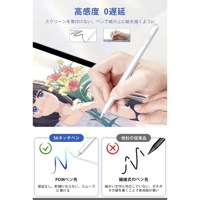 タッチペン　kyoka ホワイト　Apple Pencil スマホ/家電/カメラのPC/タブレット(その他)の商品写真