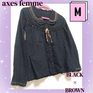 アクシーズファム(axes femme)のアクシーズファム　クラシカル　シック　ゴシック　ロリータ　ブラウス　黒　茶(シャツ/ブラウス(長袖/七分))