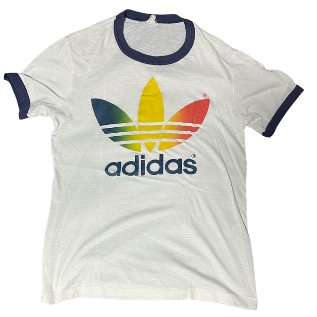 adidas ヴィンテージ Tシャツ　レインボートレフォイル　リンガー　在原