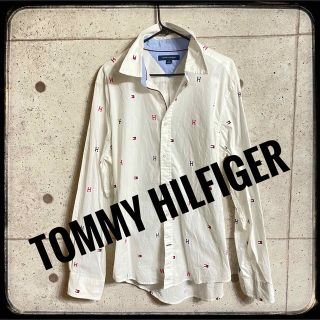 トミーヒルフィガー(TOMMY HILFIGER)の【美品】TOMMY HILFIGER(トミーヒルフィガー)★総柄長袖シャツ白M★(シャツ)