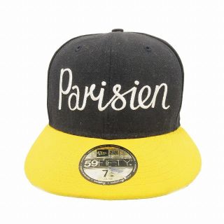 メゾンキツネ(MAISON KITSUNE')の美品 ニューエラ×キツネ 59FIFTY キャップ 帽子 ロゴ parisien(キャップ)