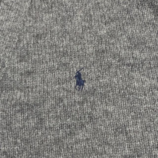 POLO RALPH LAUREN(ポロラルフローレン)の90s POLO RALPH LAUREN カーディガン グレー 刺繍ロゴ L メンズのトップス(カーディガン)の商品写真