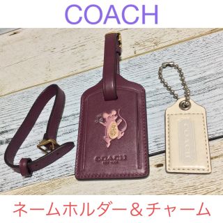 コーチ(COACH)のゴンゴン 12-24様専用　COACH ネームホルダー＆チャームオマケ付き(ネームタグ)