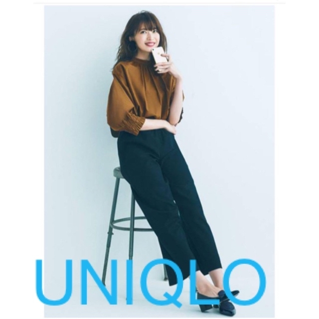 UNIQLO(ユニクロ)のユニクロ エクストラファイン コットン ギャザーブラウス ブラウン ユニクロ レディースのトップス(シャツ/ブラウス(長袖/七分))の商品写真