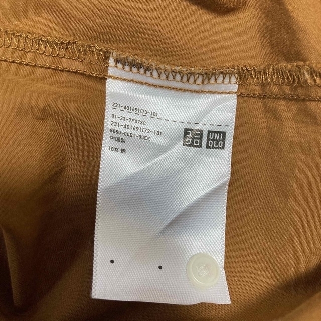 UNIQLO(ユニクロ)のユニクロ エクストラファイン コットン ギャザーブラウス ブラウン ユニクロ レディースのトップス(シャツ/ブラウス(長袖/七分))の商品写真