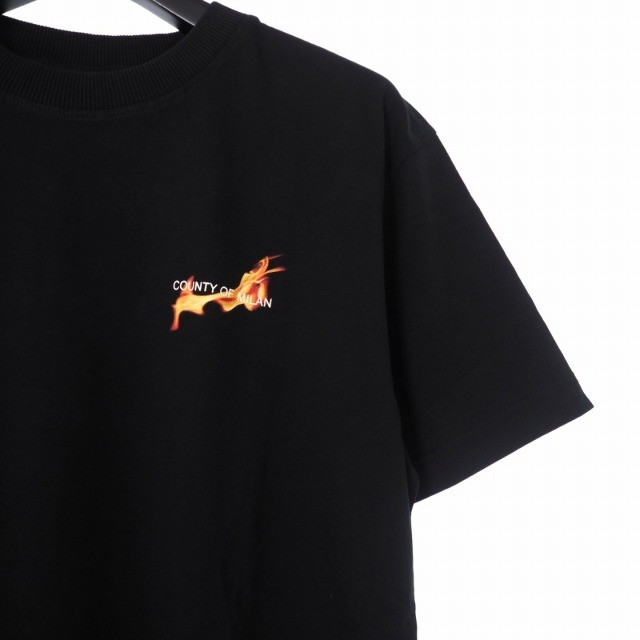 MARCELO BURLON(マルセロブロン)のマルセロバーロン ファイヤーボール プリント Tシャツ カットソー 半袖 M 黒 メンズのトップス(Tシャツ/カットソー(半袖/袖なし))の商品写真
