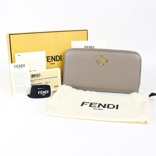 FENDI フェンディ エフイズフェンディ レザー 長財布 トルトラ グレー