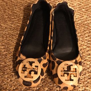 トリーバーチ(Tory Burch)の値下Tory Burchトリーバーチハラコレオパードフラットシューズバレー美品(バレエシューズ)