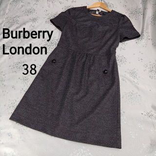 バーバリー(BURBERRY)のBURBERRY　LONDON　ワンピース　38　ウール100％(ひざ丈ワンピース)